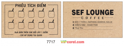 Phiếu tích điểm quán SEF LOUNGE coffee file vector