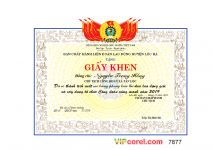 Giấy khen thi đua lao động giỏi file corel