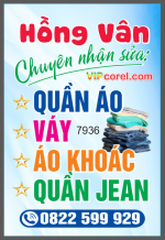Biển vẫy Hồng Vân - chuyên nhận sửa quần áo file corel