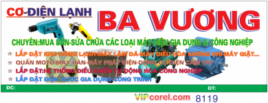 Biển cơ - điện lạnh Ba Vương file corel