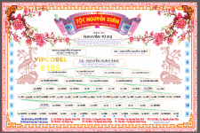 Mẫu gia phả tộc Nguyễn Xuân file corel