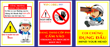 Biển công trường đang thi công - nguy hiểm