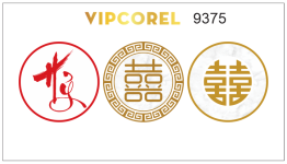Vector CNC chữ hỷ tròn đám cưới file corel