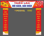 Cổng tết triển lãm hội sách, báo Xuân vector