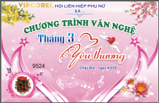 Backdrop chương trình văn nghệ Tháng 3 yêu thương