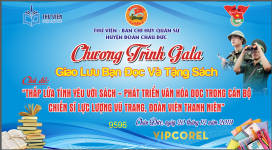 Backdrop chương trình gala giao lưu bạn đọc và tặng sách