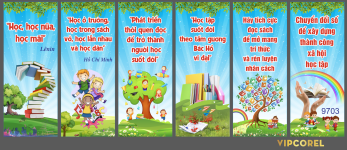 Phướn thả ngày hội đọc sách 2024 coreldraw