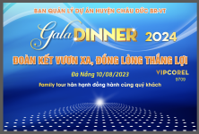 Backdrop gala dinner đoàn kết vươn xa vector