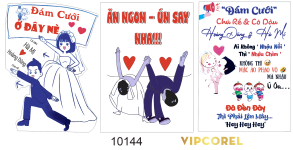 Bảng Chibi để cổng cưới vui nhộn #2 file corel