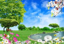 Tranh dán tường 3D phong cảnh hữu tình #142