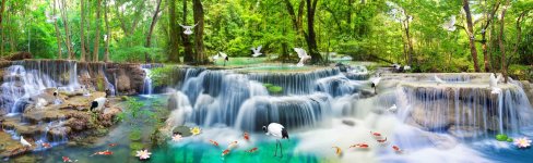 Tranh dán tường 3D phong cảnh thác nước đẹp #3