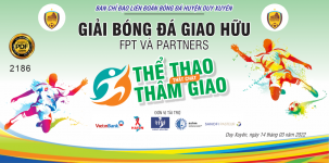 Backdrop giải bóng đá giao hưu FPT và Partners file CDR