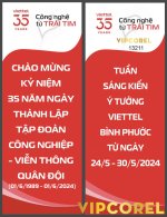 Standee chào mừng kỷ niệm Viettel 35 Year