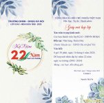Giấy mời họp lớp kỷ niệm 22 năm ngày ra trường