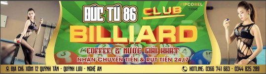 Biển quảng cáo Đức Tứ 86 Billiard Club file corel