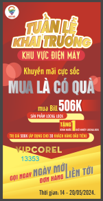 Standee Tuần Lễ Khai Trương khu vực Điện máy
