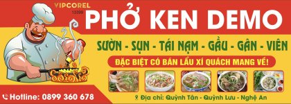 Biển quảng cáo quán bún phở Ken file corel