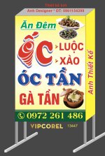 Biển vẫy quảng cáo Ăn đêm - Ốc luộc - gà gần
