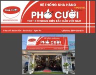 Biển quảng cáo nhà hàng Phở Cười file corel