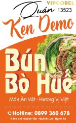 Biển vẫy quảng cáo quán Bún bò huế file corel