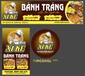 Biển quảng cáo bán Bánh tráng trộn file corel
