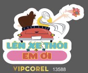 Hashtag đám cưới lên xe thôi em ơi file corel