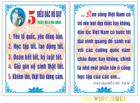 Bảng biểu 5 điều Bác Hồ Dạy và "non sông Việt Nam..."