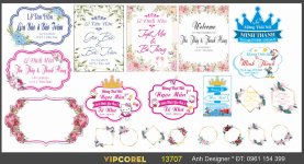 Bảng tên Đám cưới và bảng tên sinh nhật file corel