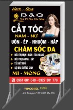 Biển vẫy QC Hair - Spa B & Q cắt tóc nam nữ