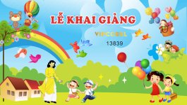 Background Lễ Khai Giảng trường mầm non file corel
