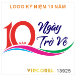 Logo in áo kỷ niệm 10 năm ngày trở về file corel