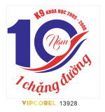 Vector logo in áo 10 năm 1 chặng đường file corel