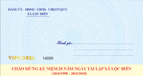 Phong bì kỷ niệm ngày tái lập xã Lộc Điện file corel