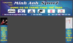 Shop dụng cụ và trang phục thể thao file corel