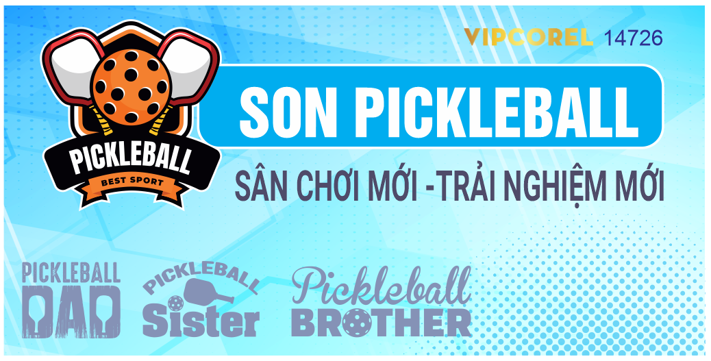 Phông nền sân Pickleball thi đấu giải file corel #6