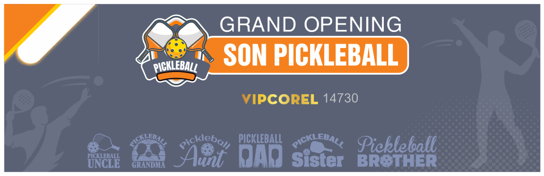 Phông nền sân Pickleball thi đấu giải file corel #10
