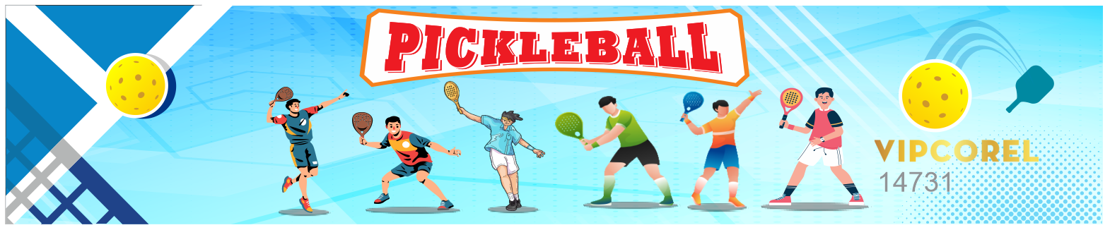 Phông nền sân Pickleball thi đấu giải file corel #11