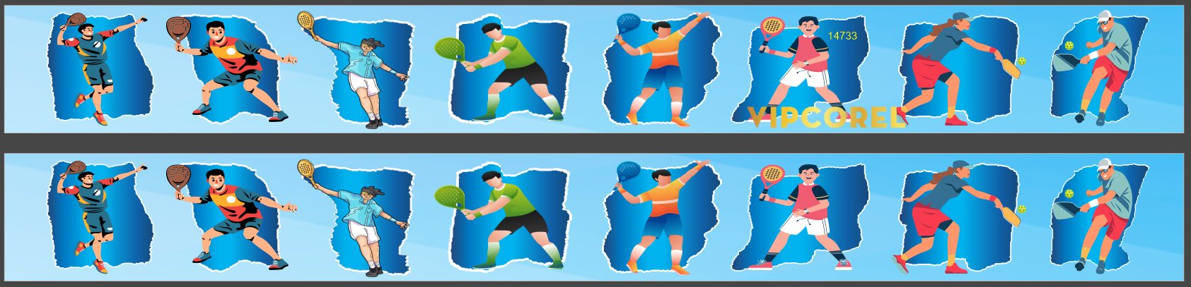 Phông nền sân Pickleball thi đấu giải file corel #12