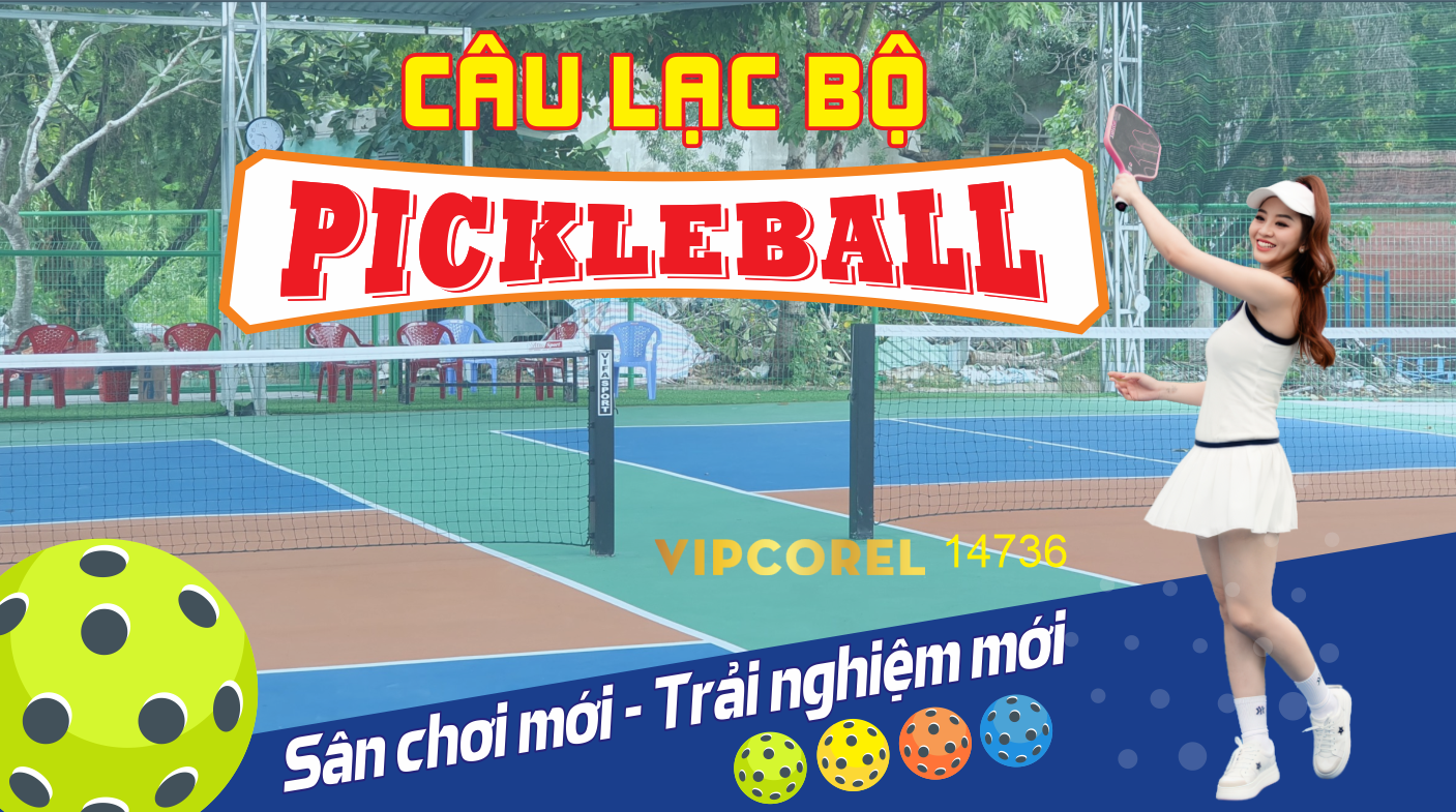 Phông nền sân Pickleball thi đấu giải file corel #15