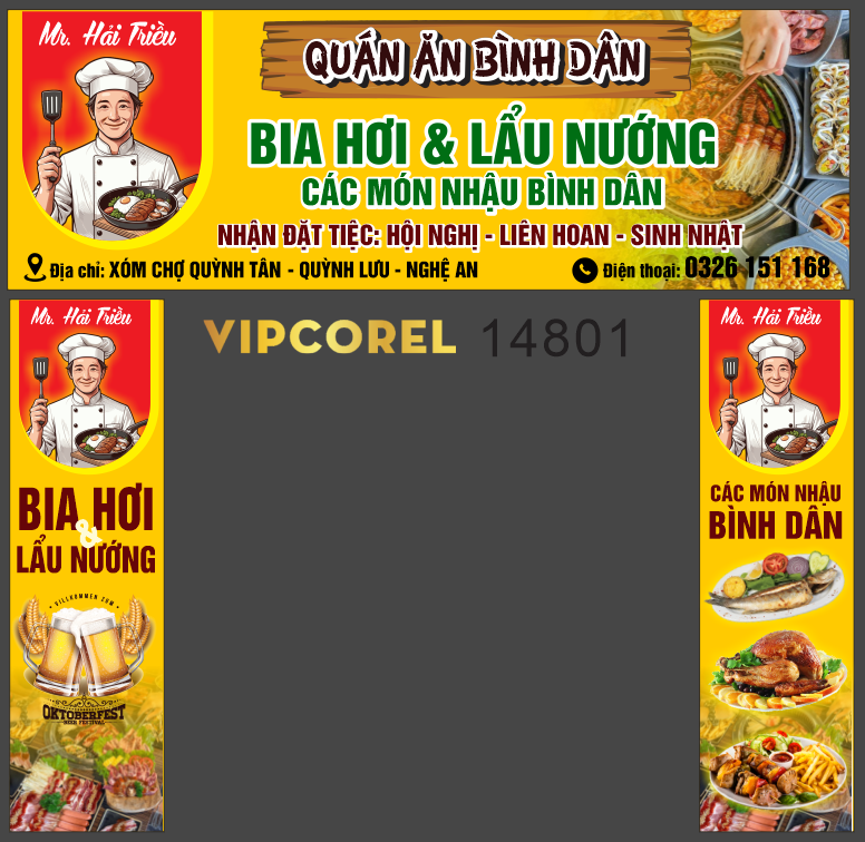 Quán nhậu bia hơi - lẩu nướng đồ nhậu file corel