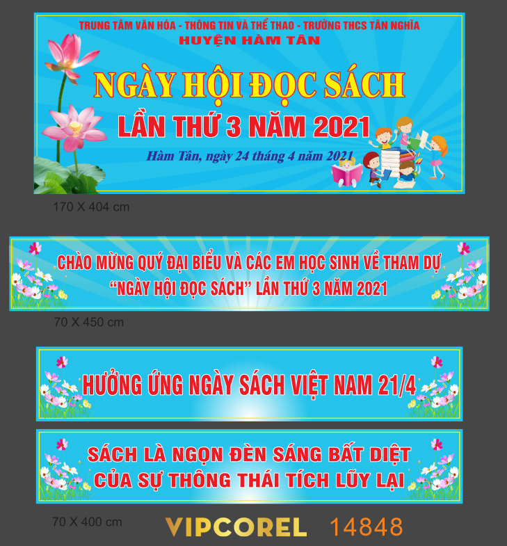 Vector Ngày Hội Đọc Sách nền xanh file corel