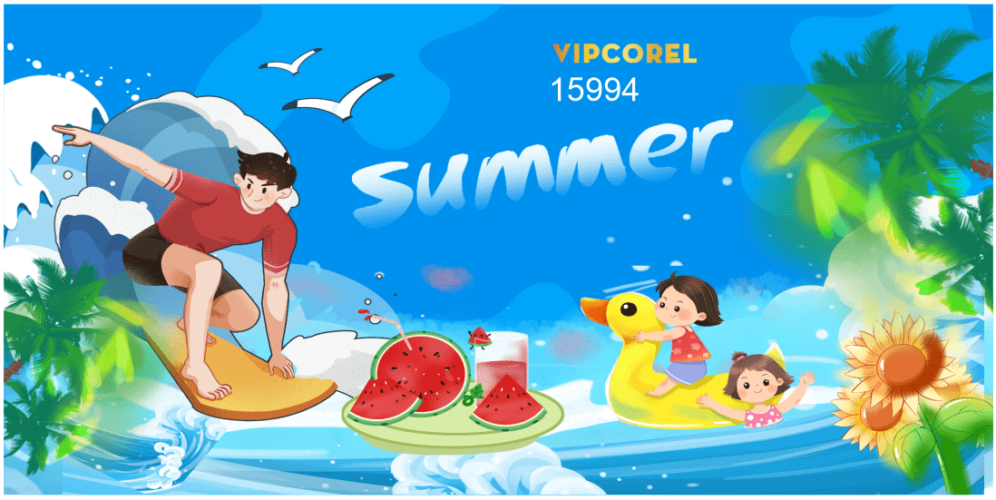 Market nền mùa hè hoạt hình dễ thương summer