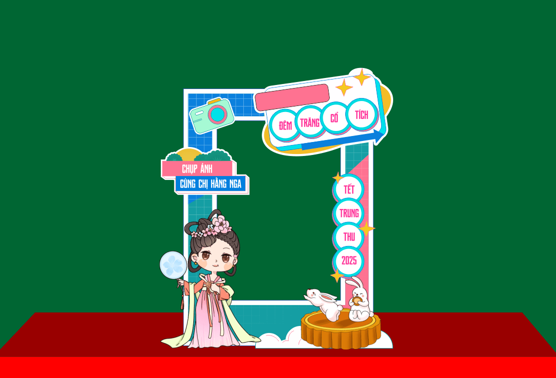 Khung chụp ảnh cùng chị Hằng Nga trung thu