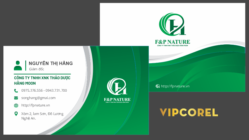 Card visit công ty XNK thảo dược Hằng Moon