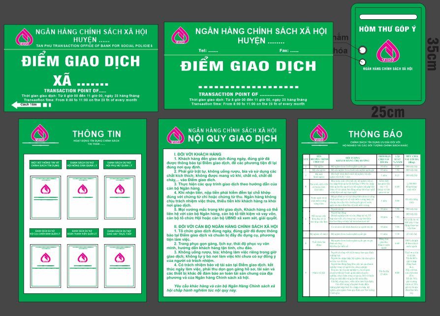 Bảng biển ngân hàng chính sách xã hội file corel