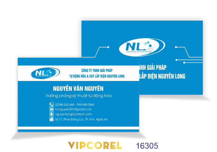 Card visit Tự động hóa và xây lắp điện Nguyễn Long