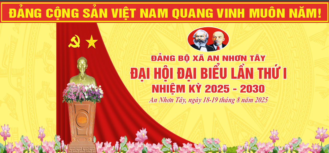 Market trang trí khánh tiết Đại hội Đảng Bộ xã 2030