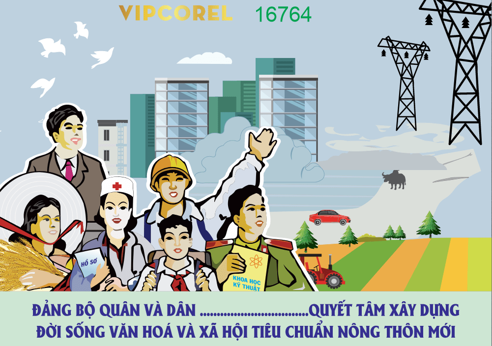 Pano Đảng bộ quân và dân ... Quyết tâm xây dựng