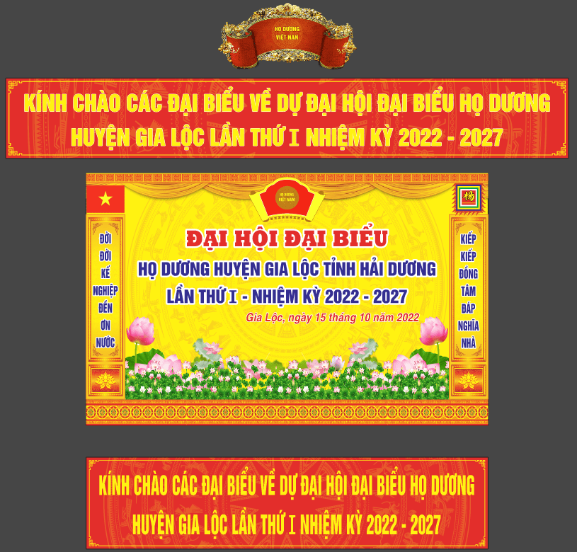 Mẫu thiết kế Đại hội đại biểu họ Dương file corel