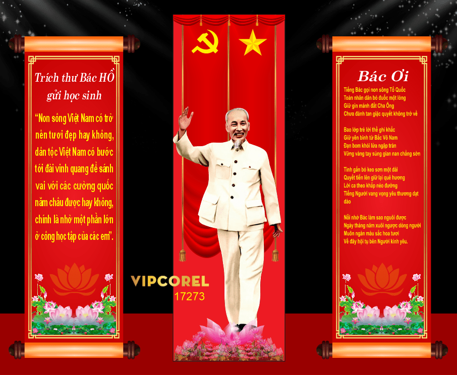 Phướn đại hội Đảng Bộ - hình ảnh Bác Hồ